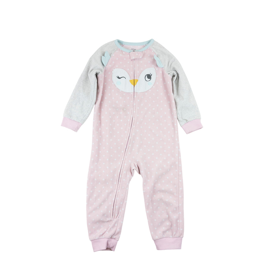 Carter's fleece sleeper 3 (pink/grey)