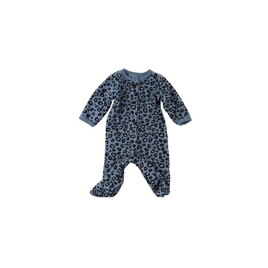Carter's fleece sleeper nb (blue cheetah)