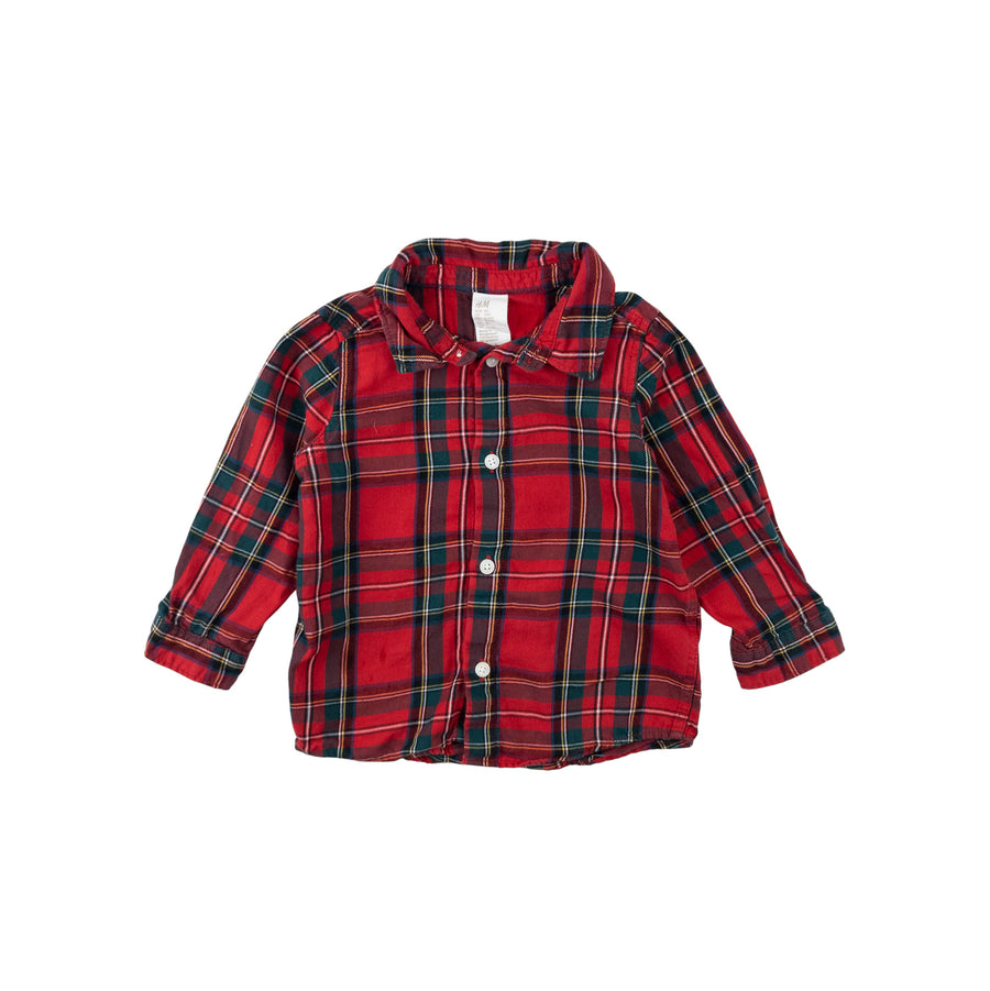 H&M shirt 9-12m (red and green plaid)