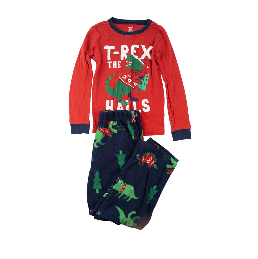 Carter's pjs 8 (T-Rex the halls)