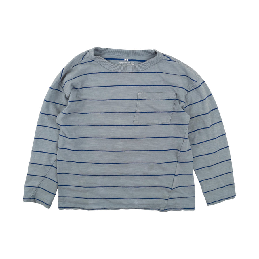 H&M long sleeve 6-8 (blue stripe)