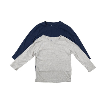 H&M long sleeves 4-6 (navy/grey)