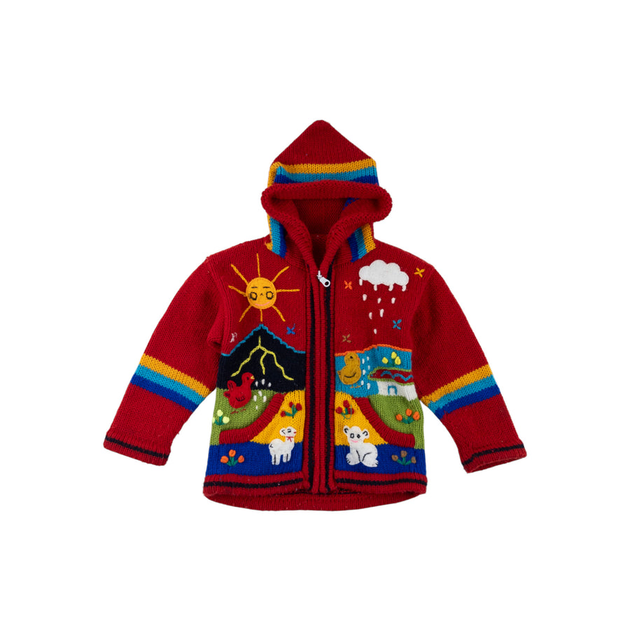 Hooded cardigan 4 (red)
