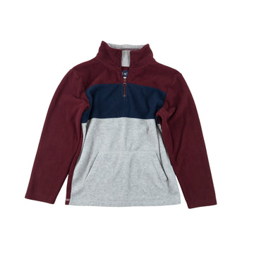 Children's Place fleece pullover 7-8 (red/navy/grey)
