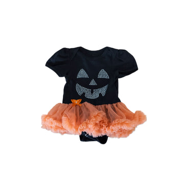 Pumpkin onesie with tutu 3-6m
