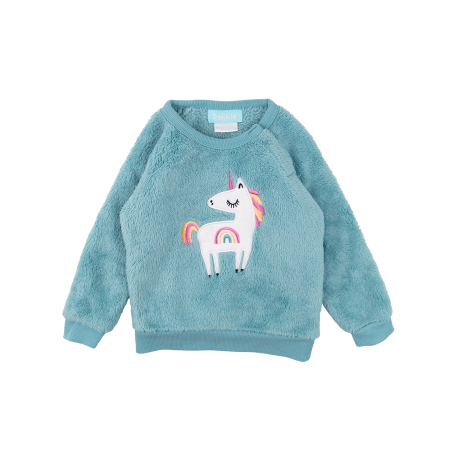Pekkle sweatshirt 18m (green unicorn)