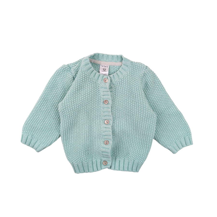 Carter's cardigan 12m (aqua sparkle)