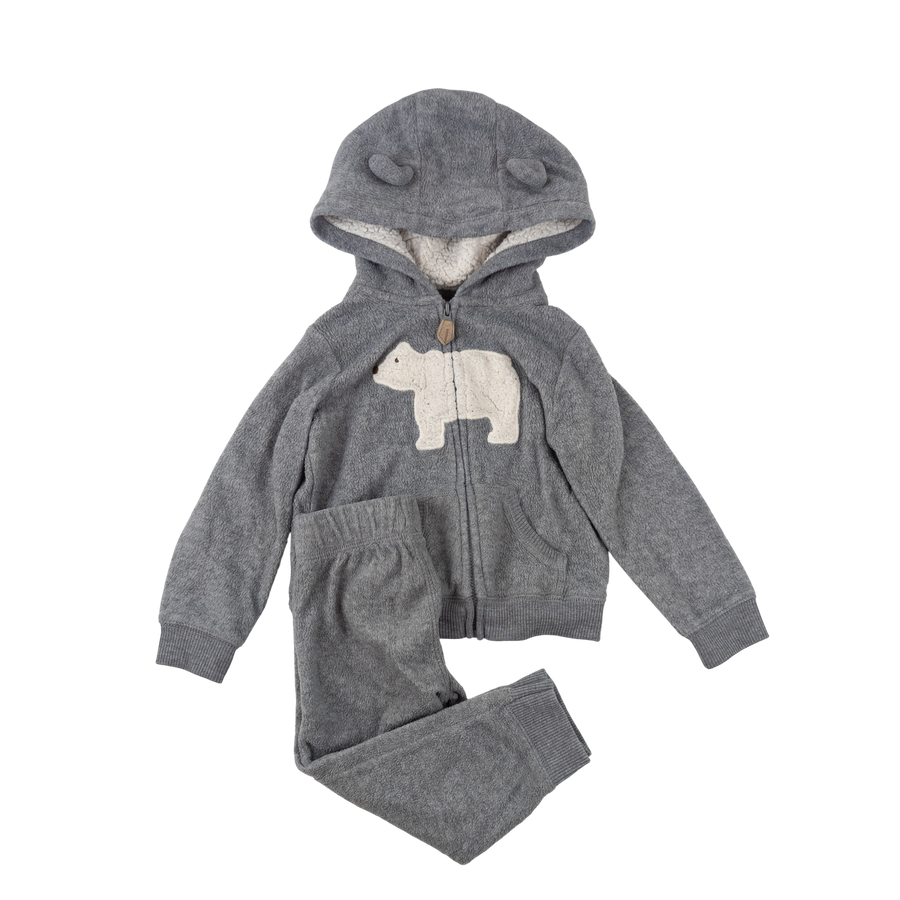 Carter's fleece set 24m (grey bear)