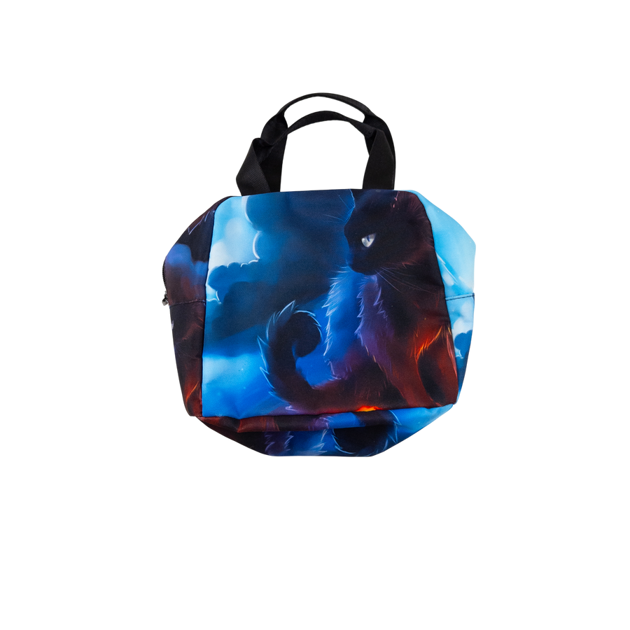 Black cat insulated lunch bag