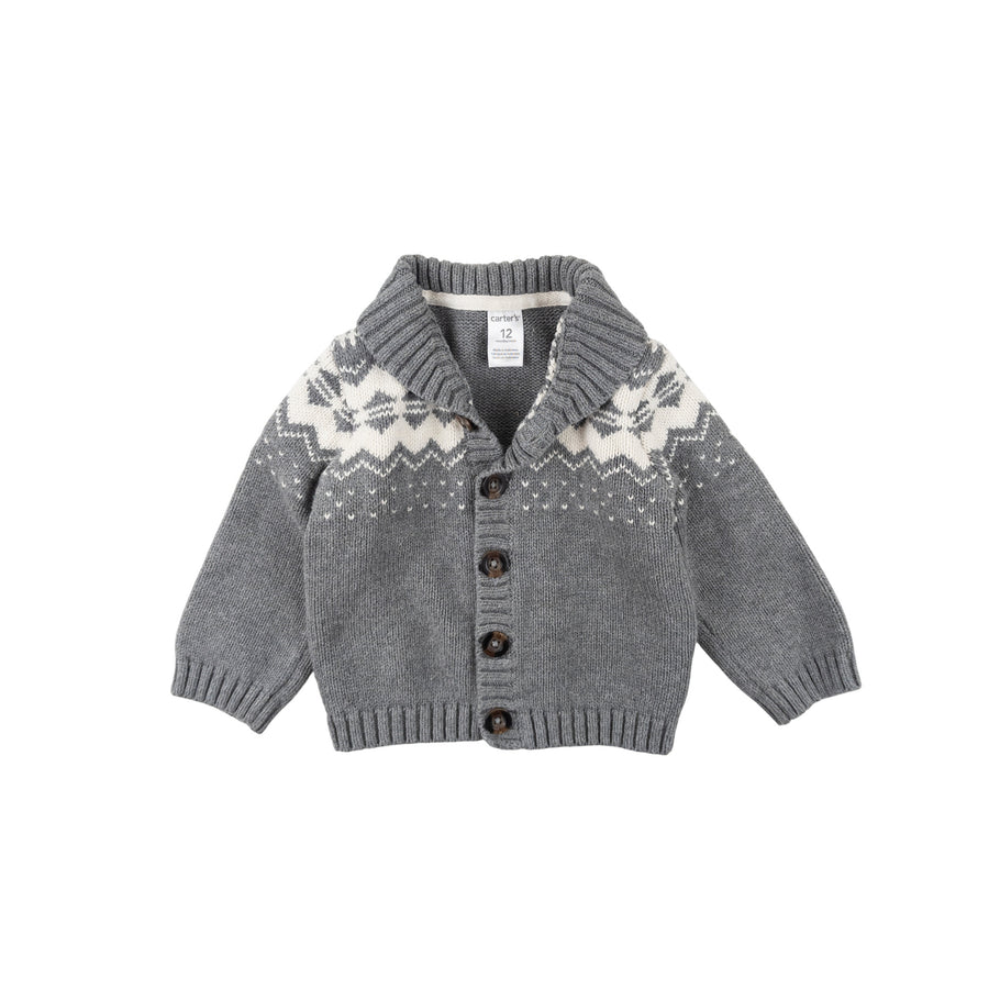 Carter's cardigan 12m (grey/white)