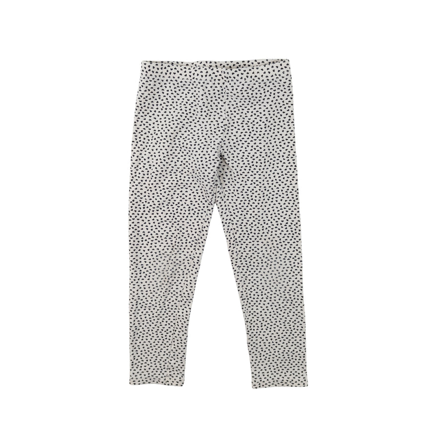 H&M cropped leggings 6-7 (black/white heart)