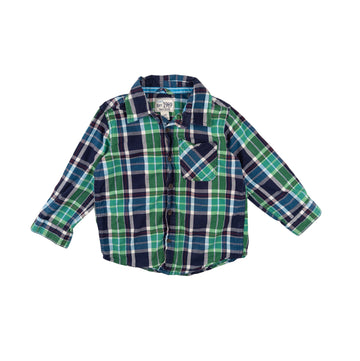 Children's Place shirt 3 (green plaid)