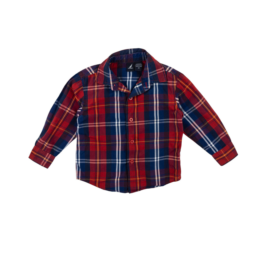 Nautica shirt 2 (red/navy plaid)