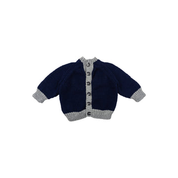 Handmade cardigan 12-24m (navy/grey)
