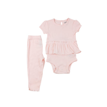 Carter's set 12m (pink rib)