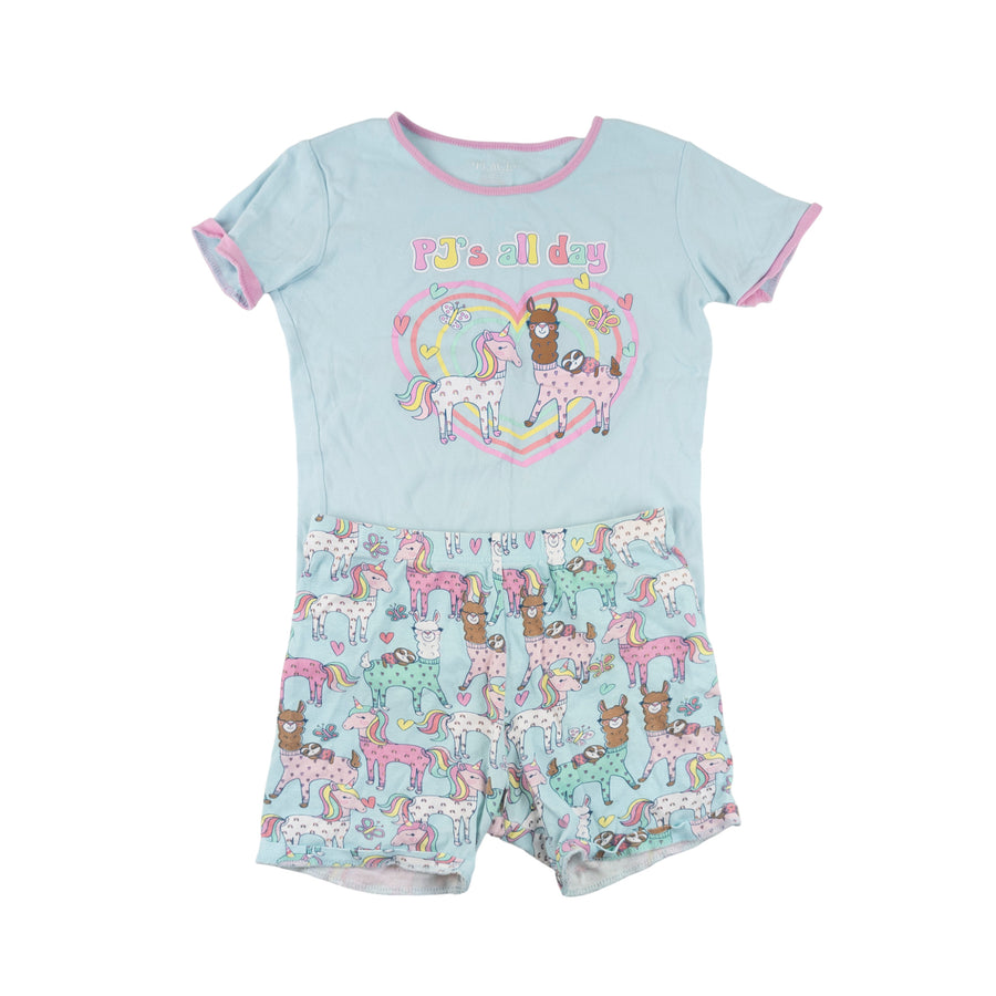 Children's Place shorty pjs 14 (llama)