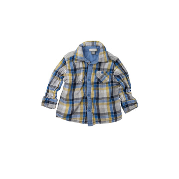 Petit Lem shirt 12m (blue/yellow plaid)