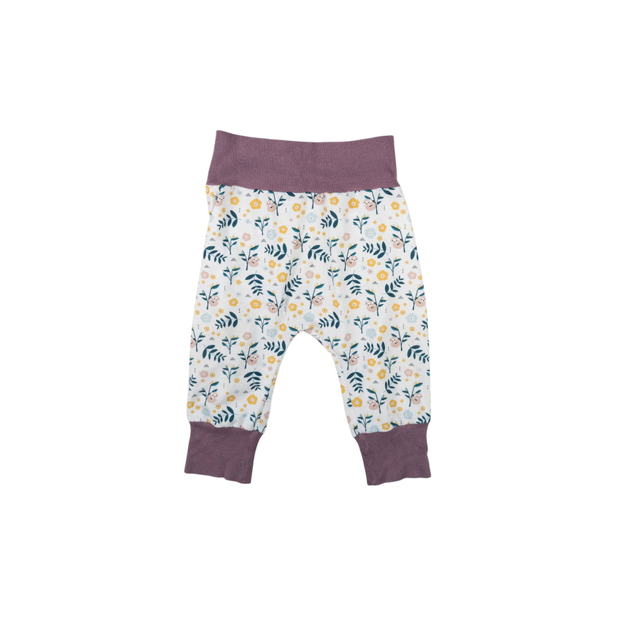 Hand made grow-with-me pants 6-18m