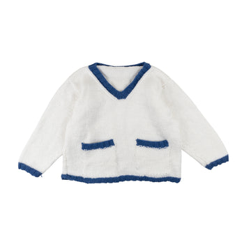 Handmade sweater 3 (white/blue)