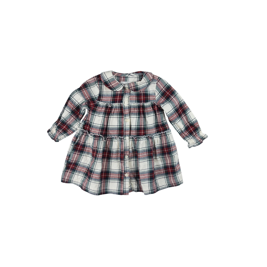 Rise Little Earthling dress 9-12m (plaid)