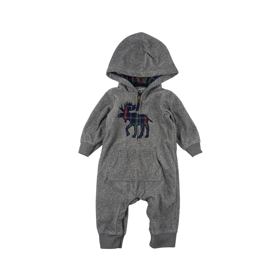 Carter's romper 6m (grey fleece)