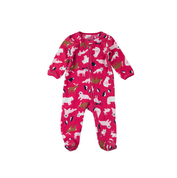 Carter's fleece sleeper 9m (pink with animals)