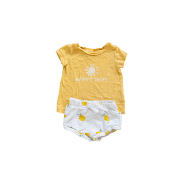 Rise Little Earthling shorts + tee 3-6m