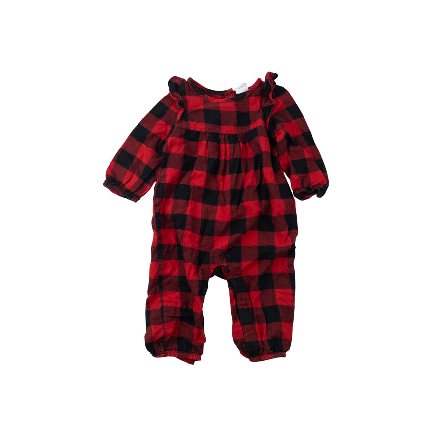 Gap romper 6-12m (plaid)