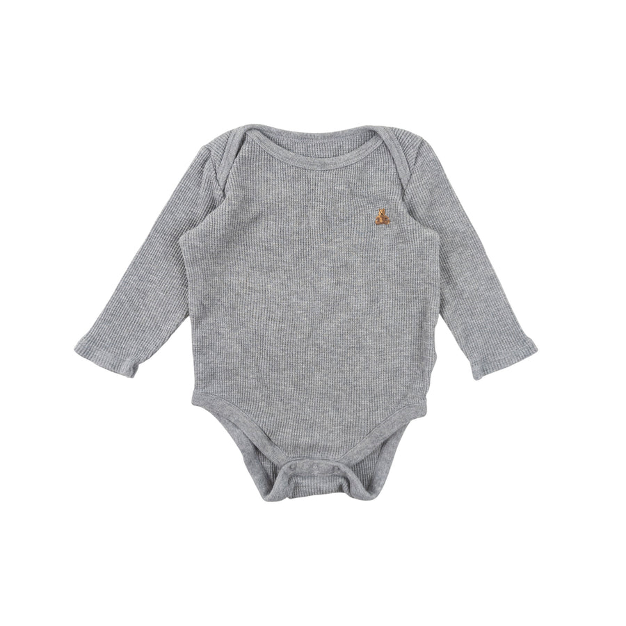 Gap long sleeve 6-12m (grey waffle)
