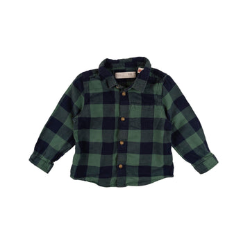 Zara shirt 12-18m (green plaid)