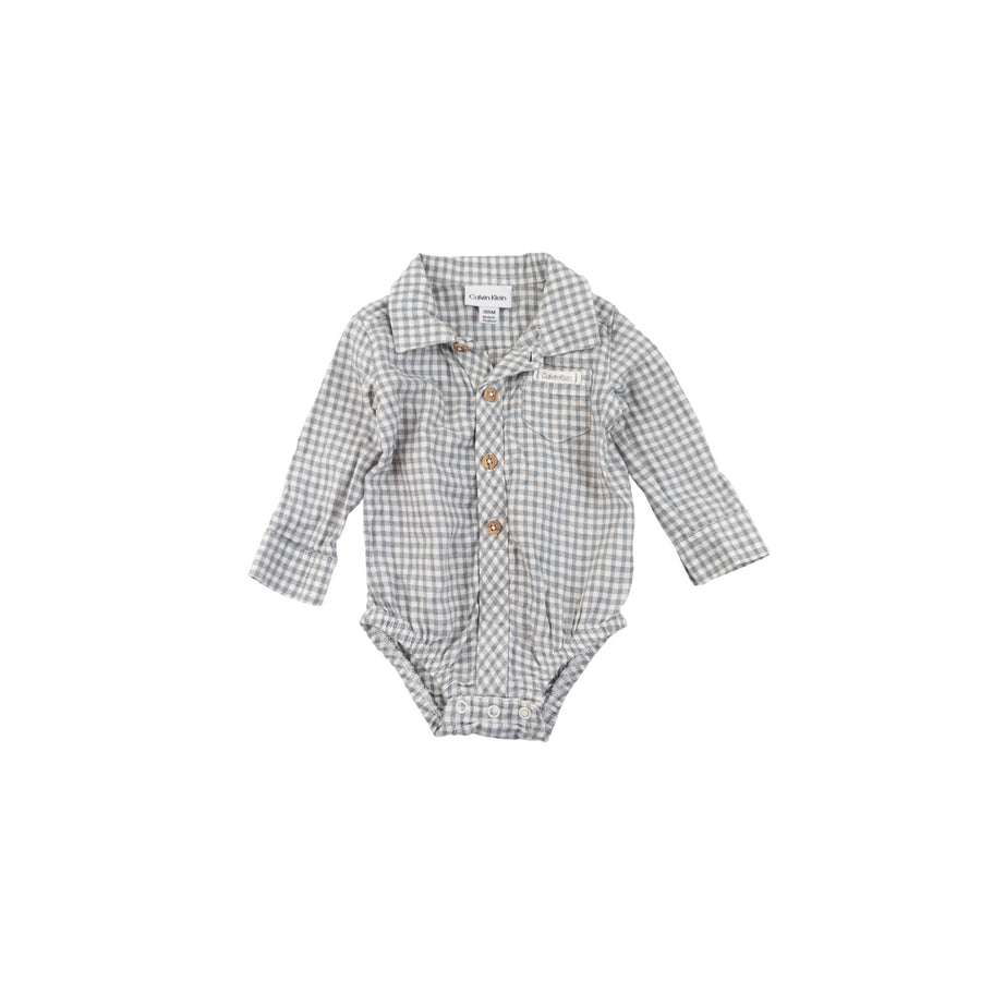 Calvin Klein shirt 3-6m (sage check)