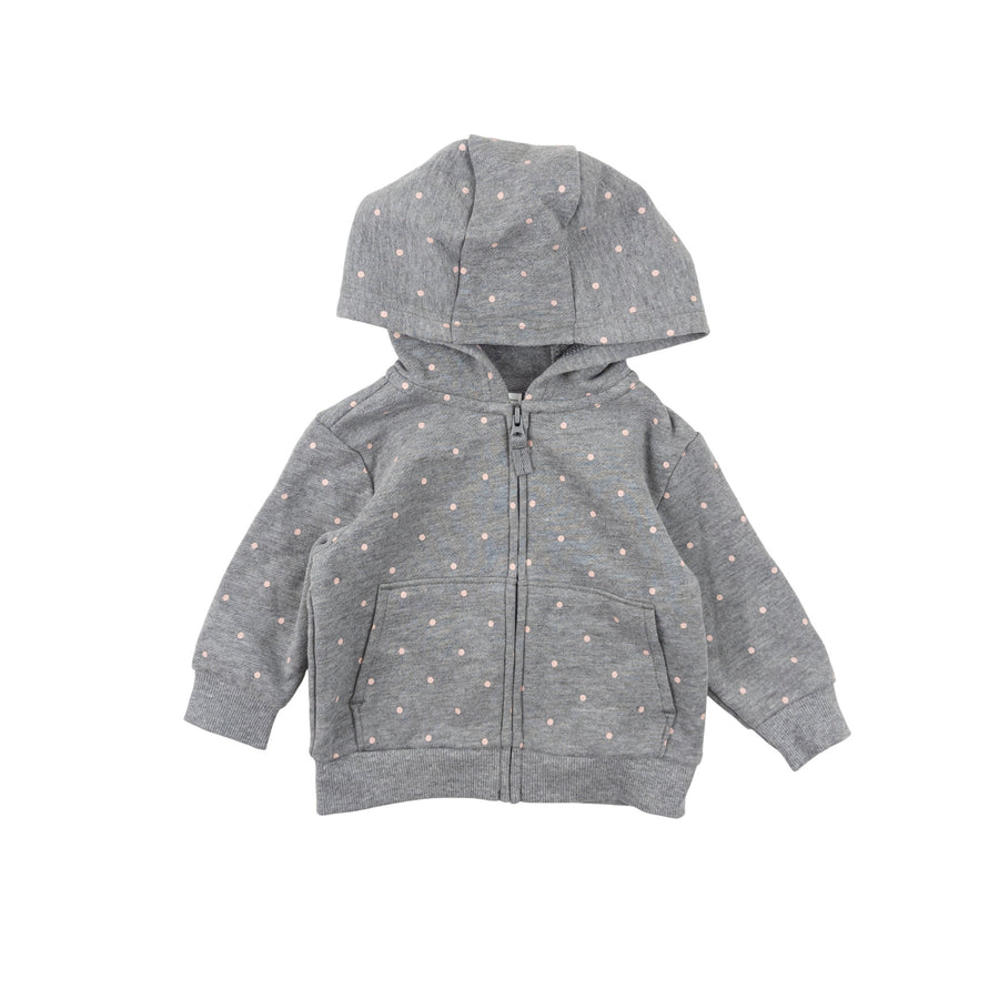 Carter's hoodie 6m (pink polka dot)