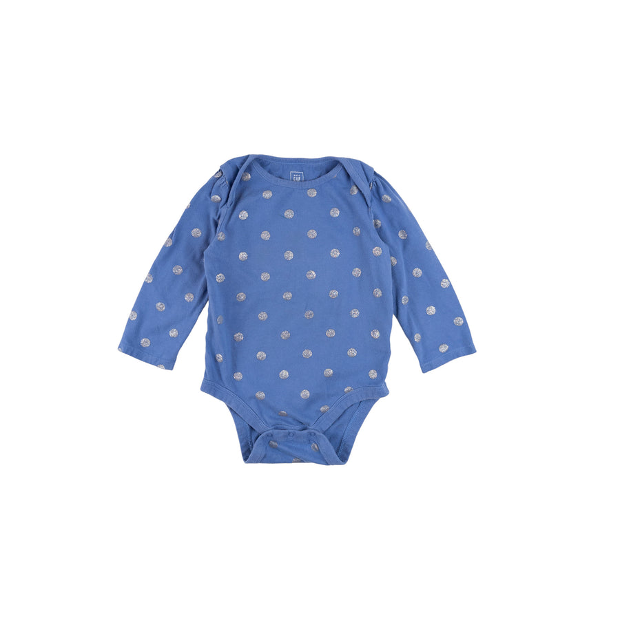 Gap long sleeve bodysuit 18-24m (silver dots)