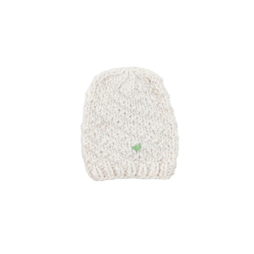 Hand knit hat 0-3m (white)