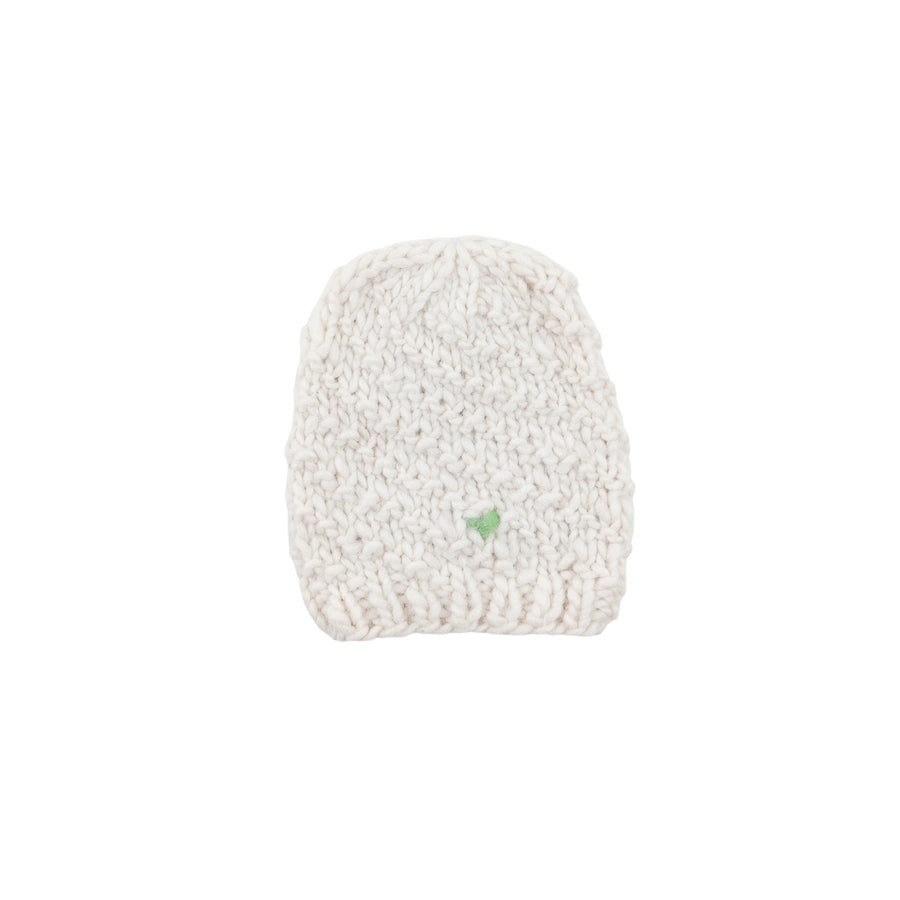 Hand knit hat 0-3m (white)