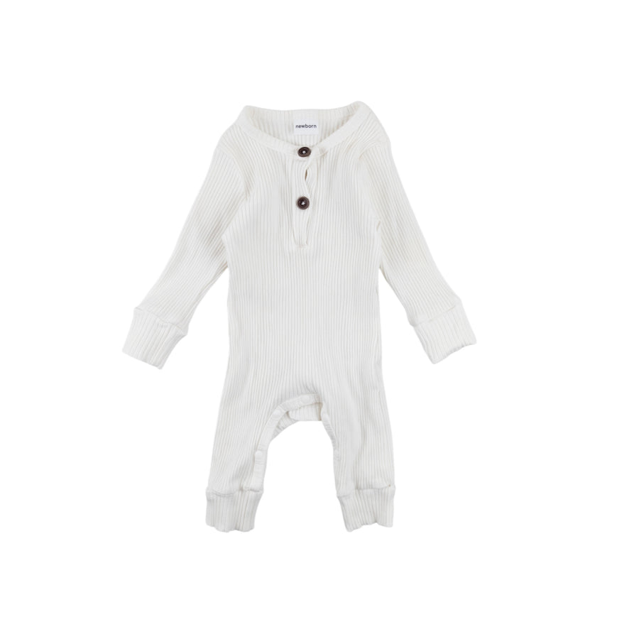 Ribbed sleeper 0-3m (white)