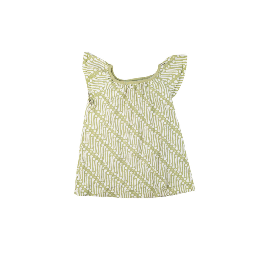 Tea dress 12-18m (green/white)