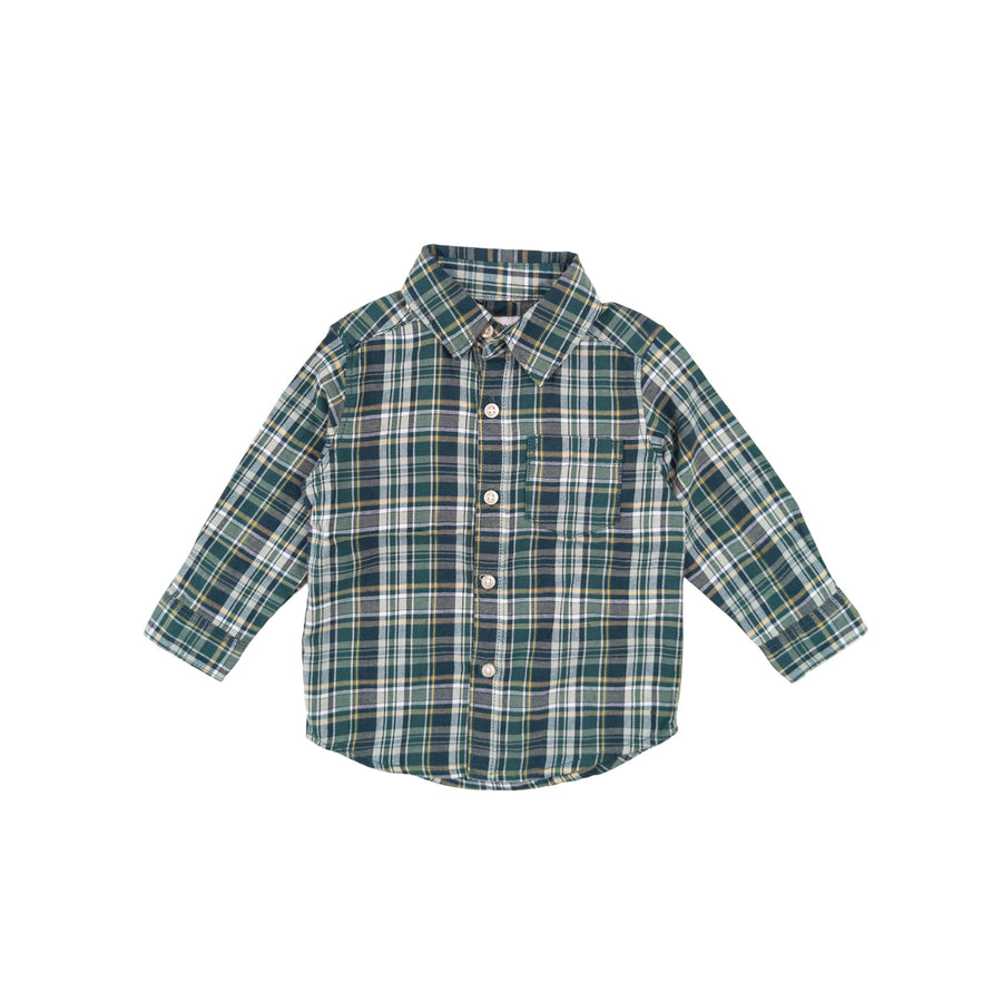 Carter's long sleeve 12m (green plaid)
