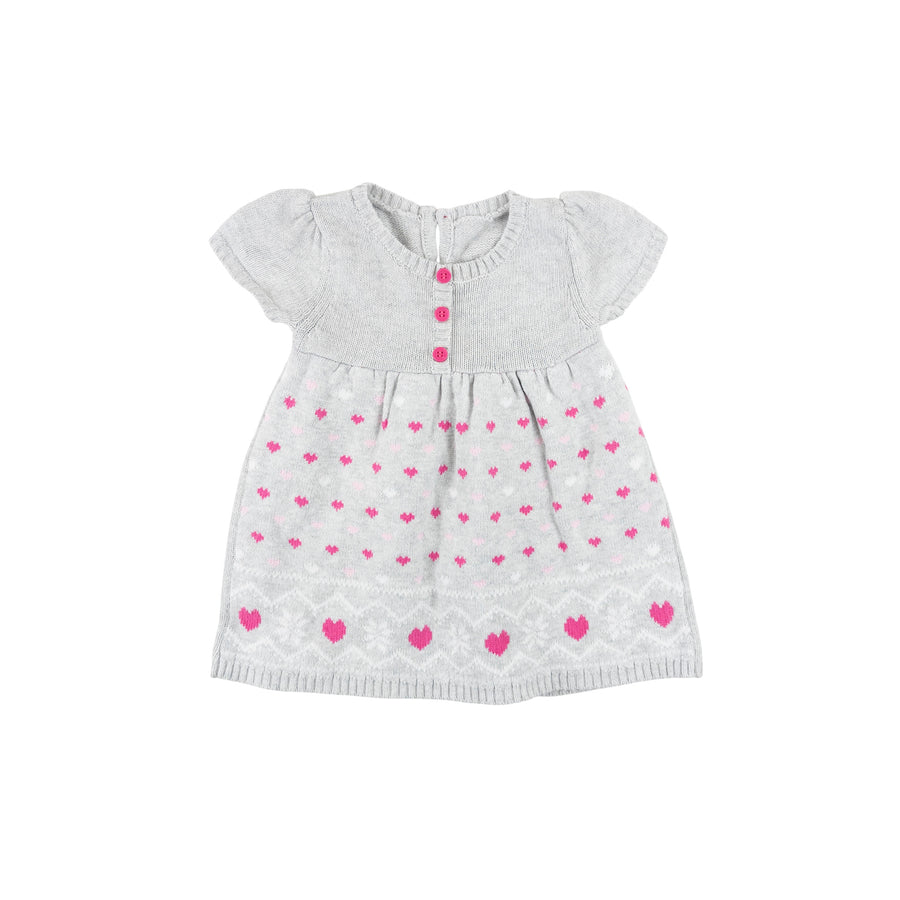 George dress 12-18m (knit hearts)
