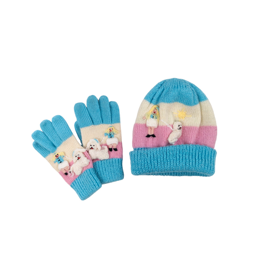 Unknown brand hat + mittens 12-24m