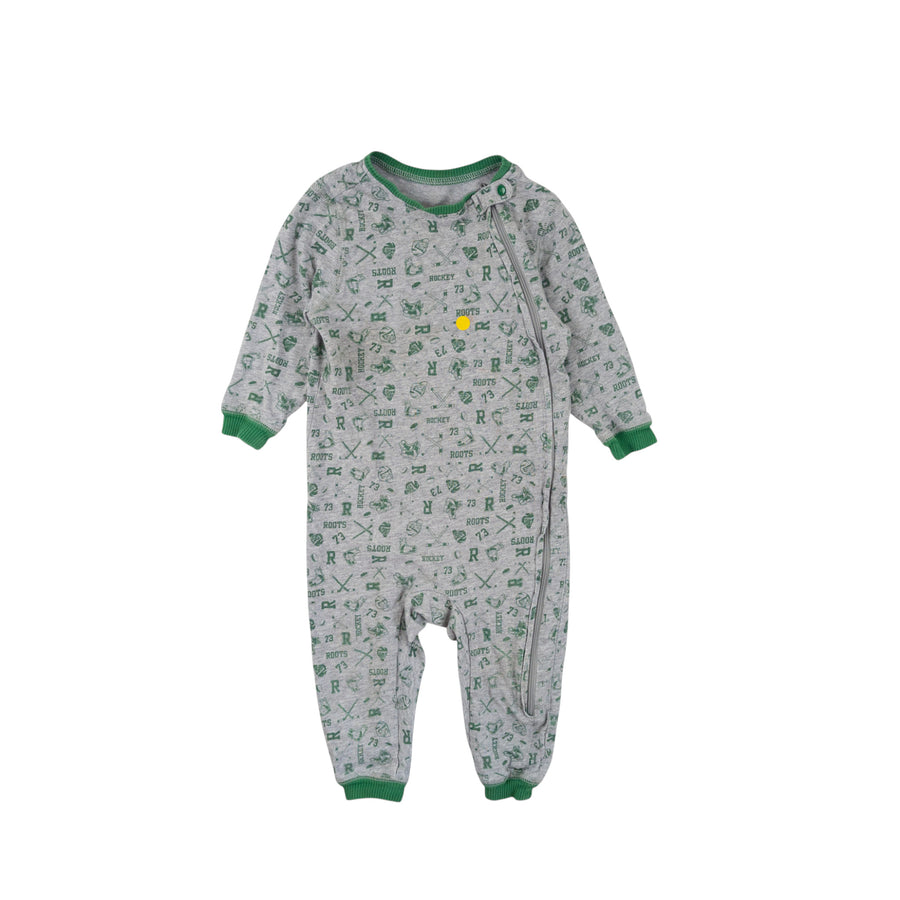 Roots romper  12-18m (green sports)