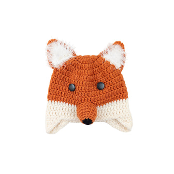 Hand made fox hat 0-12m