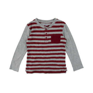 Cat & Jack long sleeve 5 (red/grey stripe)
