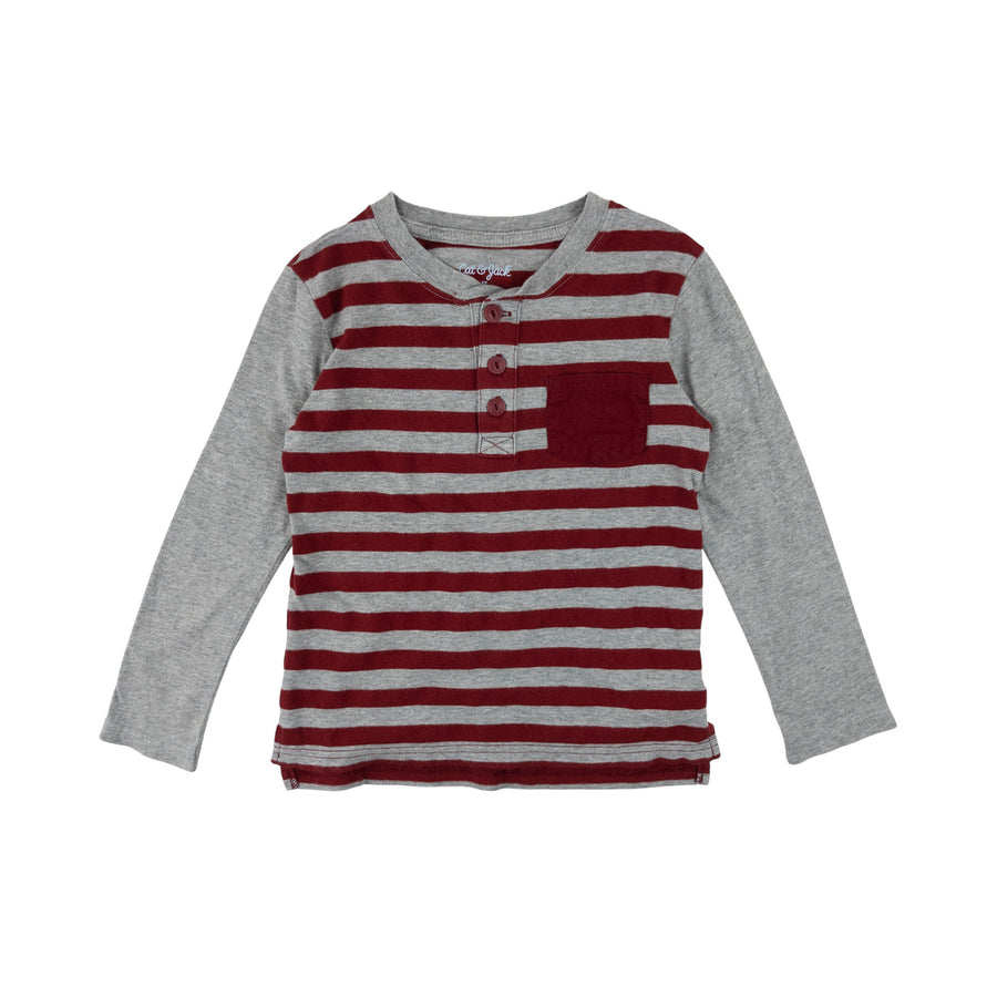 Cat & Jack long sleeve 5 (red/grey stripe)