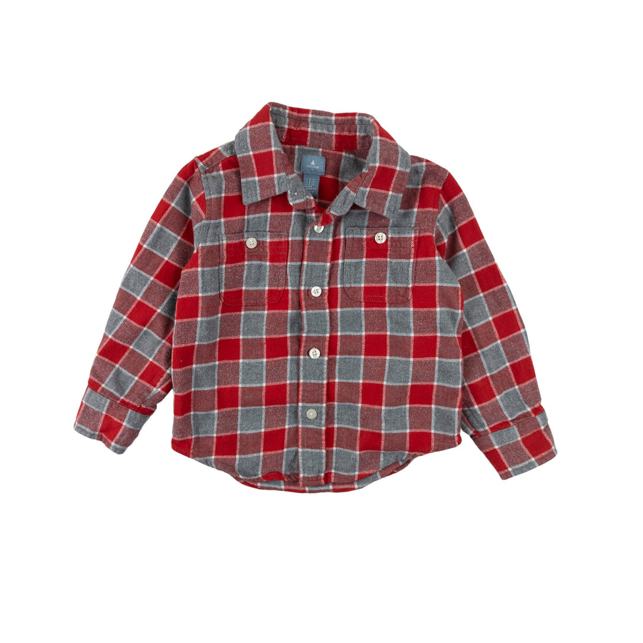 Gap flannel shirt 3 (red/grey)