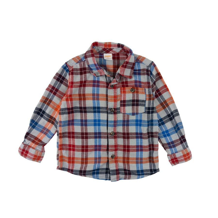 Gymboree flannel shirt 3 (red/blue/orange/grey)