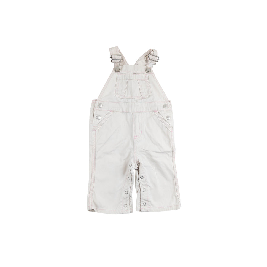 Old Navy overalls 6-12m (cream/pink)
