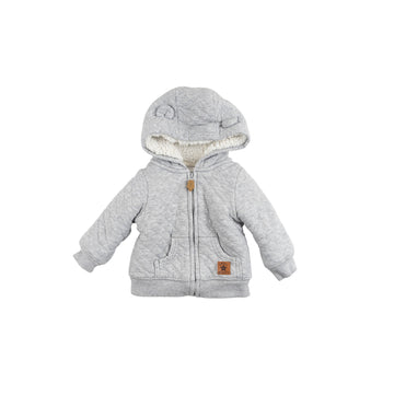 Carter's hoodie 3-6m (grey quilt)