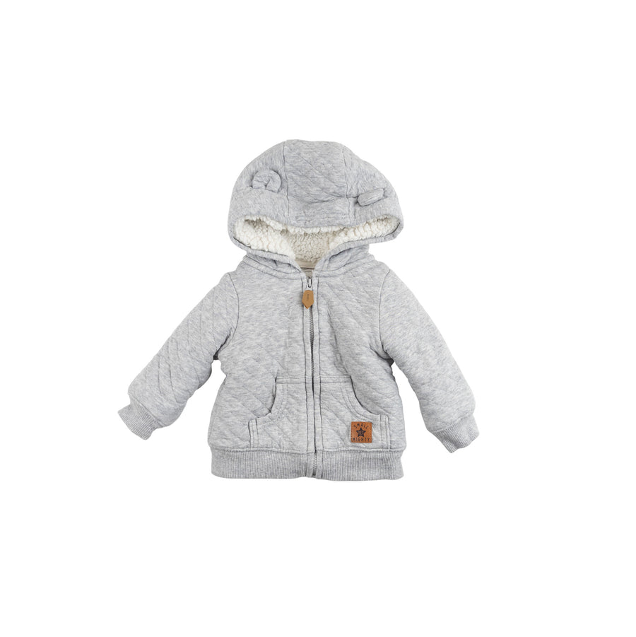 Carter's hoodie 3-6m (grey quilt)