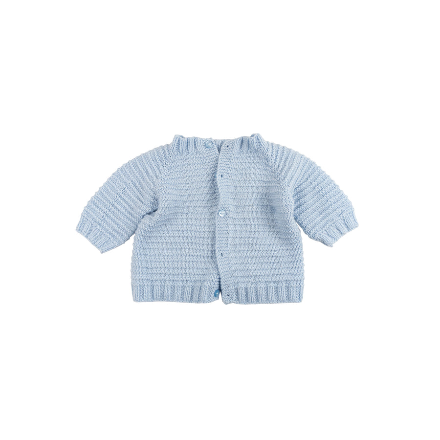Hand knit cardigan 3-6m (blue)